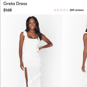 Show Me Your MuMu White Ruffle Midi Dress